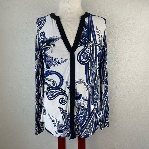 INC International Concepts V-Neck Blouse Top Size M EUC - Picture 1 of 5